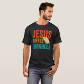 T-shirt Cornhole Corn Hole Retro Jesus Café Cornhole (Devant entier)