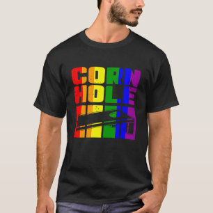 T-shirt Cornhole LGBTQ Gay Lesbienne Rainbow Vintage USA C