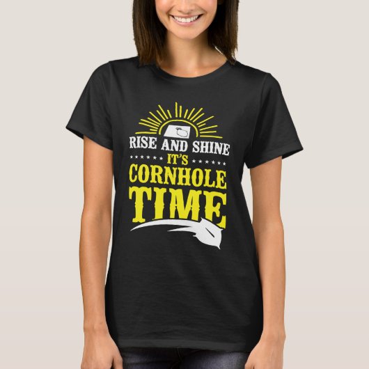 T-shirt Cornhole Team Bean Bag Player Champ Rise And Shine (Devant)