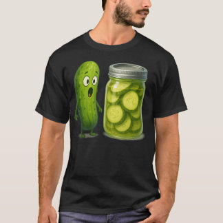 T-shirt Cornichon Surpris Et Pot Mignon Illustré De Nourri