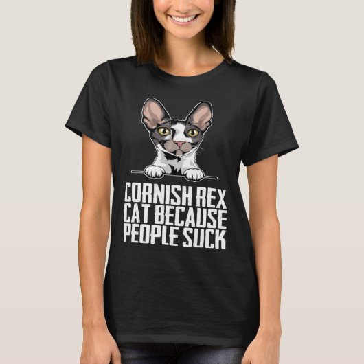 T-shirt Cornish rex cat because people suck  2 (Devant)
