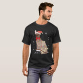 T-shirt Cornish Rex Chat Noël Lumière Noël Maman Papa Cade (Devant entier)