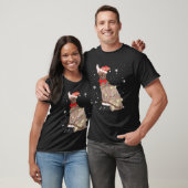 T-shirt Cornish Rex Chat Noël Lumière Noël Maman Papa Cade (Unisexe)