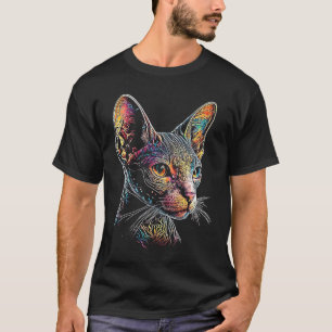 T-shirt Cornish Rex Graphique coloré Papa Maman Chat Femme