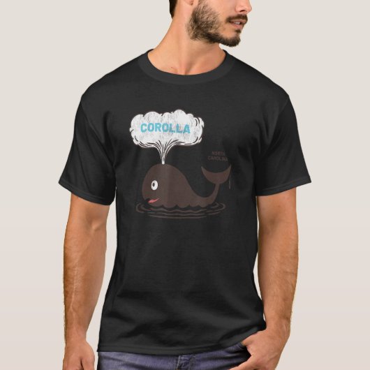 T-shirt Corolla  NC Summertime Vacationing Whale Spout (Devant)