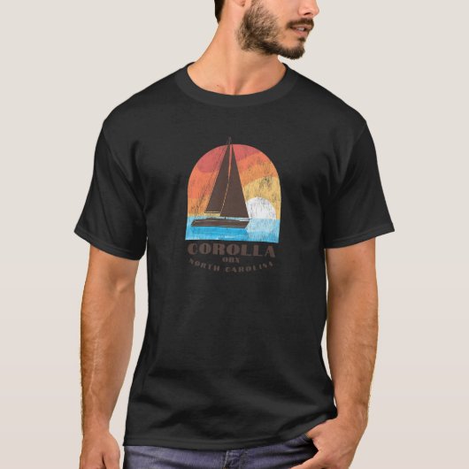 T-shirt Corolla, NC Vacationing Sailboating Sunrise Premiu (Devant)