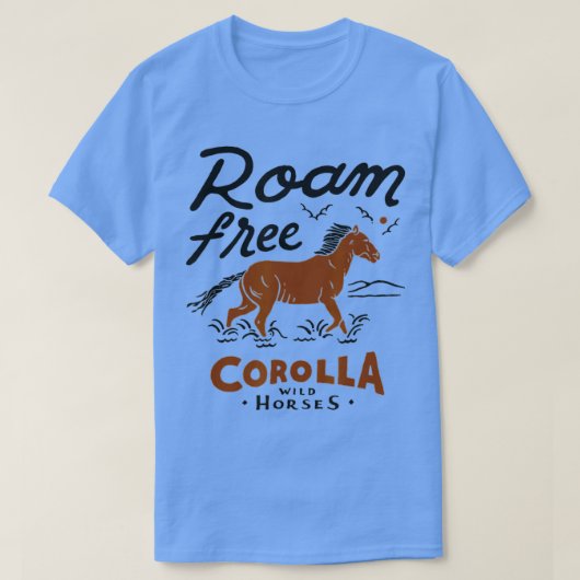 T-shirt Corolla Wild Horse Outer Banks Souvenirs OBX NC (Design devant)