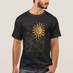 T-shirt Corps céleste Sun Moon Astro esthétique bohémienne
