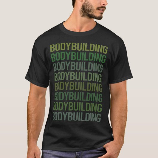 T-shirt Corps de texte vert Bodybuilding Bodybuilder (Devant)