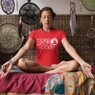 T-shirt Corps de Yoga avec Pose de Yoga Impression graphiq