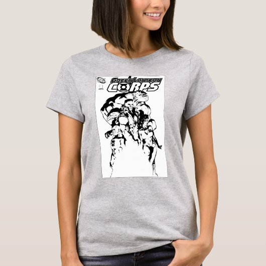 T-shirt Corps vert de lanterne, noir et blanc (Devant)