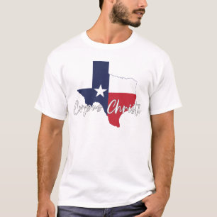T-shirt Corpus Christi, Texas Drapeau Carte Blanc Homme
