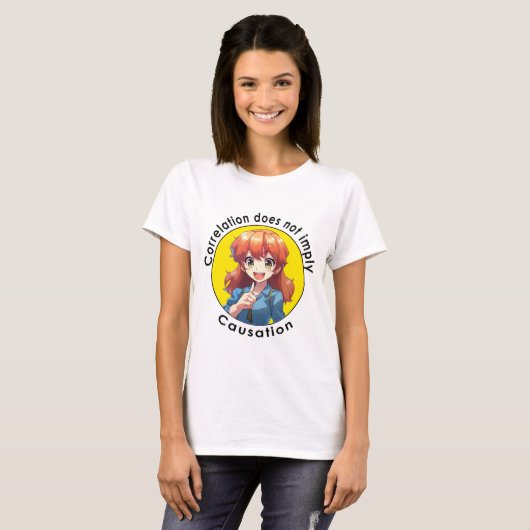 T-shirt Corrélation n'implique pas causalité - drôle tshir (Devant entier)