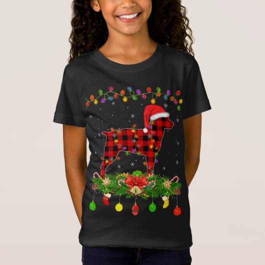 T-Shirt Correspondance Buffalo Plaid Brittany Spaniel Chie (Devant)