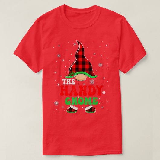 T-shirt Correspondance Buffle de famille Plaid Le Gnome Ch (Design devant)