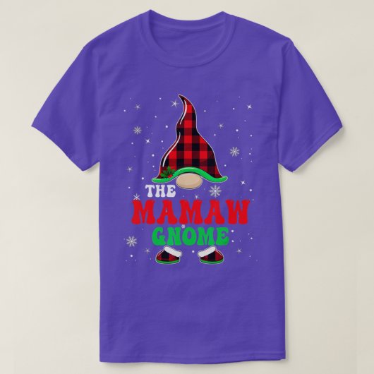 T-shirt Correspondance Buffle de famille Plaid Mamaw Gnome (Design devant)