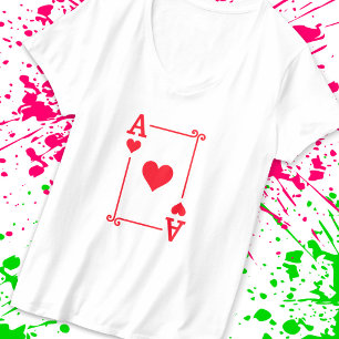 T-shirt Correspondance Coeurs Ace Convient Jouer Cartes Mo