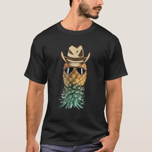 T-shirt Correspondance Cowboy Cowgirl Upside Down Pineappy (Devant)