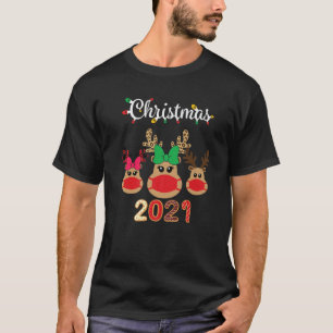 T-shirt Correspondance famille Noël 2021 Rudolph Reindeer