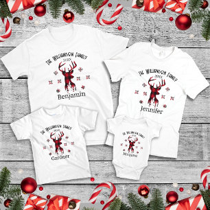 T-shirt Correspondance Nom de famille Date de Noël Buffalo