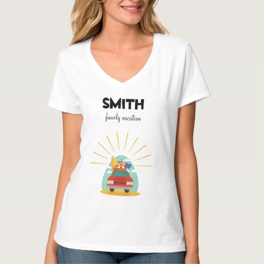 T-shirt Correspondance vacances-famille plage (Devant)