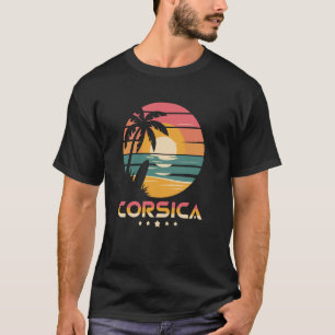 T-shirt Corse Rétro, Plage Tropicale Coucher de Soleil Été
