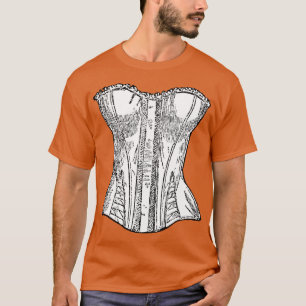 T-shirt Corset Vintage Style noir et blanc