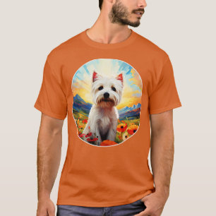 T-shirt Corte West Highland Terrier Westie Flower Mountain