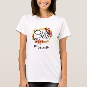 T-shirt Cortège de mariage, I Do Crew, Tournesols, Roses,
