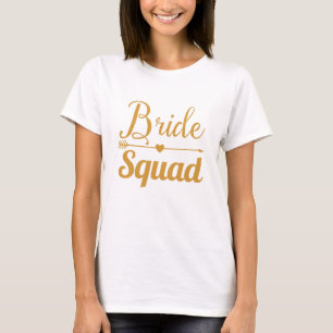 T-shirt Cortège de mariée en or cœur flèche