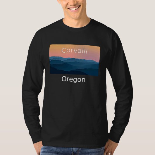 T-shirt Corvalli Oregon Mountain sunset hometown (Devant)