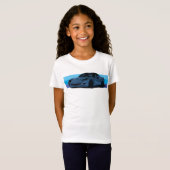 T-Shirt Corvette blanche C6 avec bandes bleues (Devant entier)