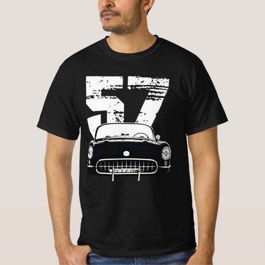 T-shirt Corvette Chevy 1957 avec Silhouette année (Devant)