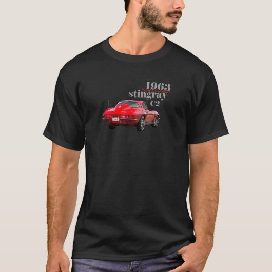 T-shirt Corvette Classique 1963 Stingray Split Window Spor (Devant)