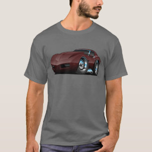 T-shirt Corvette Vintage classique de Bourgogne