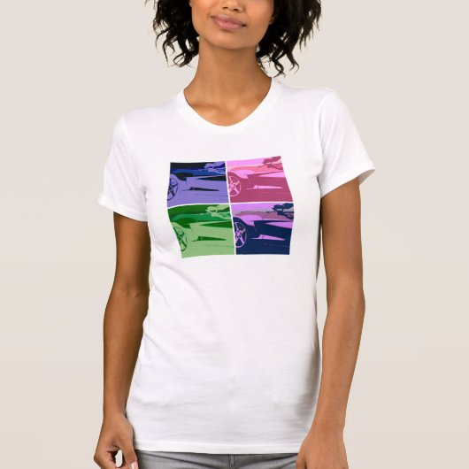 T-shirt Corvettes d'art pop (Devant)