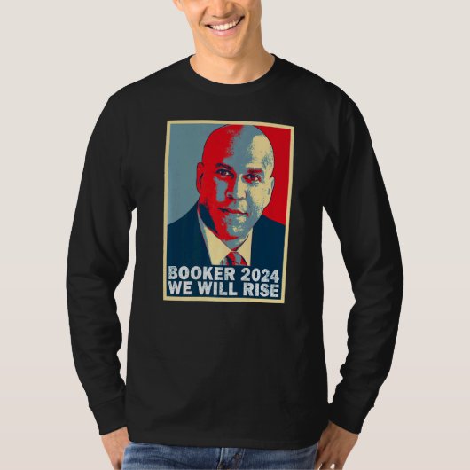 T-shirt Cory Booker We Will Rise Cory Booker (Devant)