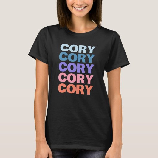 T-shirt Cory de texte répété moderne (Devant)