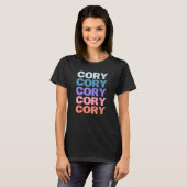 T-shirt Cory de texte répété moderne (Devant entier)
