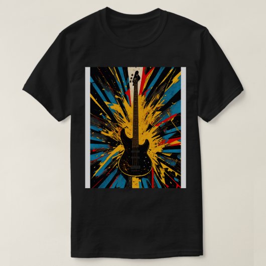 T-shirt Cosmic Bass Riff brisant les dimensions musicales  (Design devant)