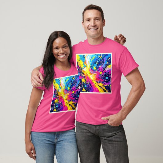 T-shirt Cosmic Burst: Vibrant Splatter Art (Unisexe)