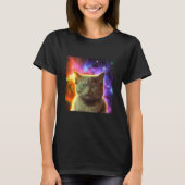 T-shirt Cosmic Cat Cat Kitten in Outer Space Design (Devant)