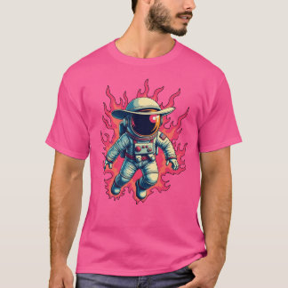 T-shirt Cosmic Cowboy - Astronaut en flammes Tee