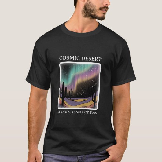 T-shirt Cosmic Desert Aurora • Retro Western Night Sky (Devant)