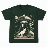 T-shirt Cosmic Forest Raccoon UFO Design Tee