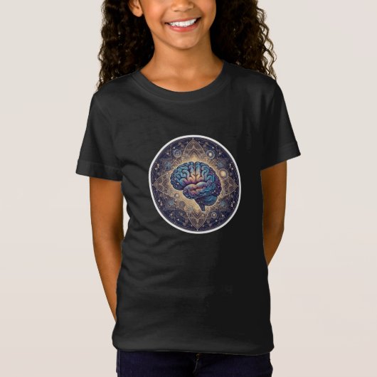 T-Shirt Cosmic Mind Mandala – Abstract Brain Art (Devant)