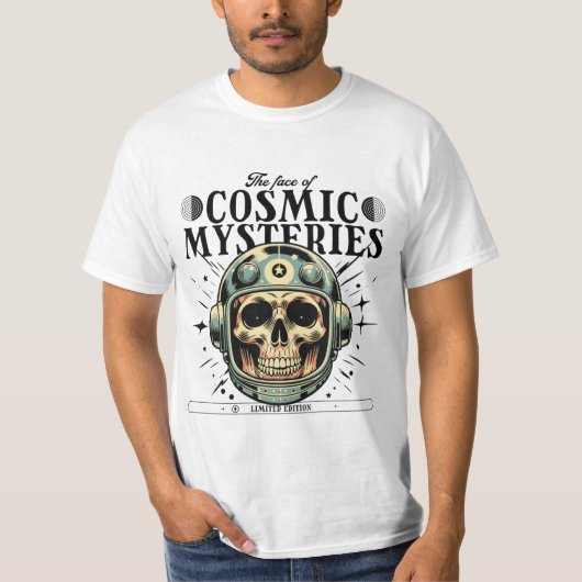 T-shirt Cosmic Reaper : Conception d'astronaute de crâne (Devant)