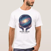 T-shirt Cosmic Silent Night Galaxy Snow Globe (Devant)