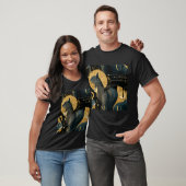 T-shirt Cosmic Squirrels – Black & Gold Art Deco Pattern (Unisexe)