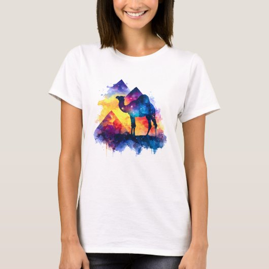T-shirt Cosmic Starry Nuit Camel égyptien Paysage (Devant)